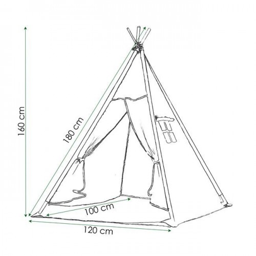 Cort copii stil indian Teepee Zigzag XXL image 11