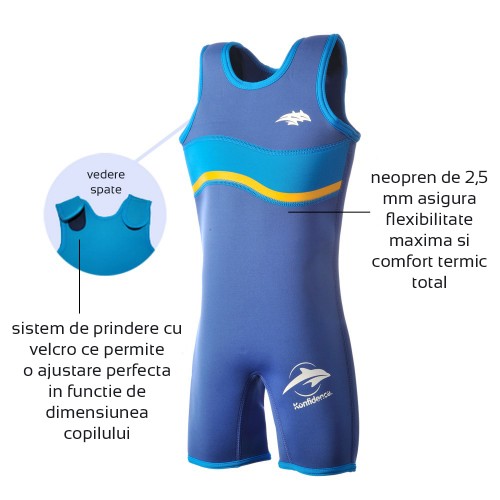 Costum inot copii din neopren Warma Wetsuit Aqua 4-5 ani image 2