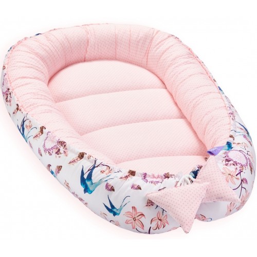 Cosulet bebelus pentru dormit Baby Nest Cocoon XL 90x50 cm Swallows image 2