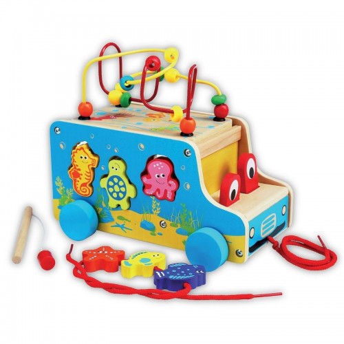 Masinuta din lemn cu activitati 5 in 1 Smily Play image 3