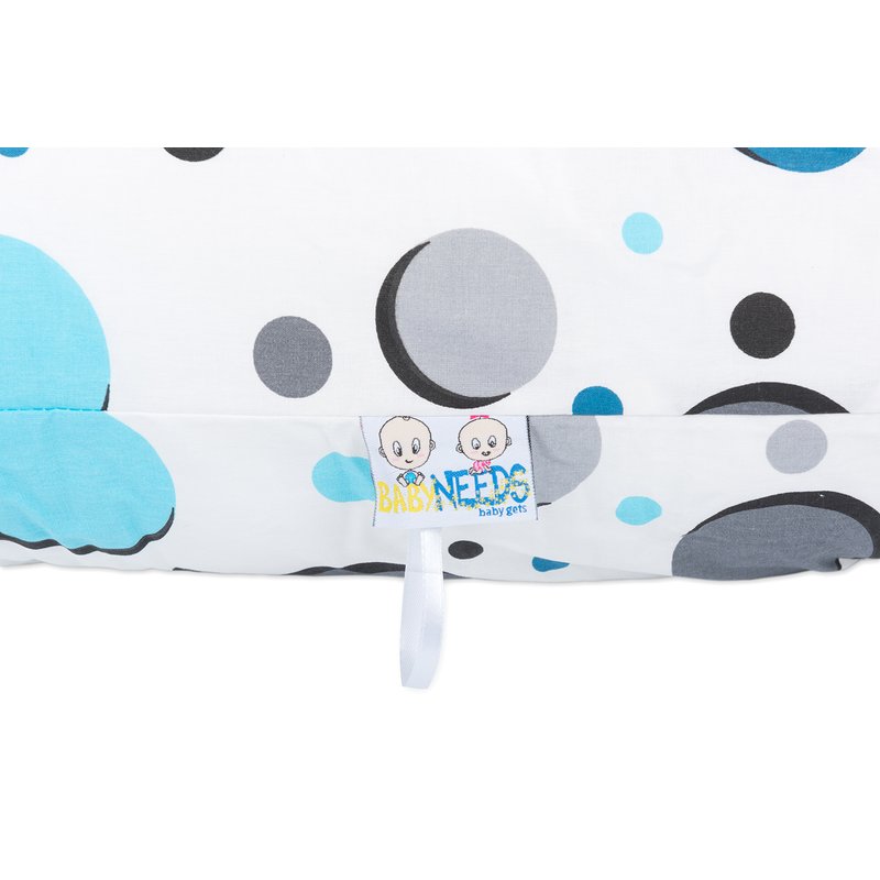 BabyNeeds - Perna 3 in 1 pentru gravide si bebelusi Soft Plus, Bulinute turcoaz image 2