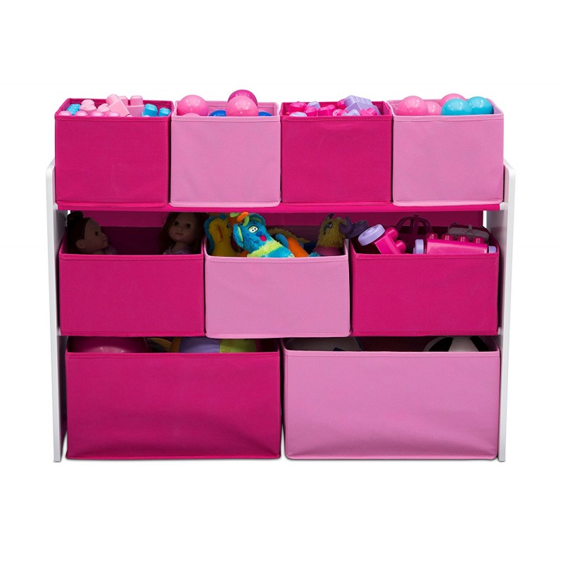 Organizator jucarii cu cadru din lemn Deluxe White Pink image 2