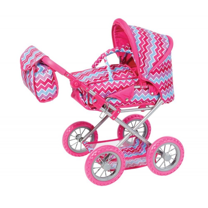 Carucior 2 in 1 pentru papusi Ruby Pink Zigzag image 1