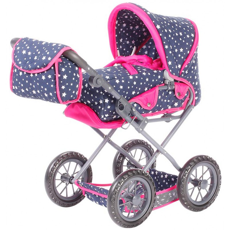 Carucior 2 in 1 pentru papusi Ruby Star Blue