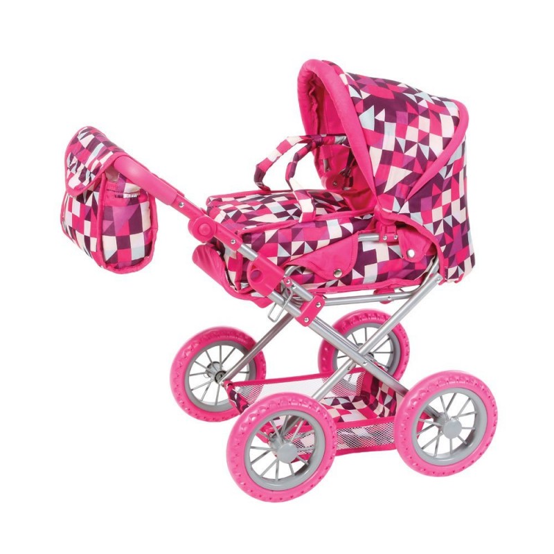 Carucior 2 in 1 pentru papusi Ruby Crazy Squares