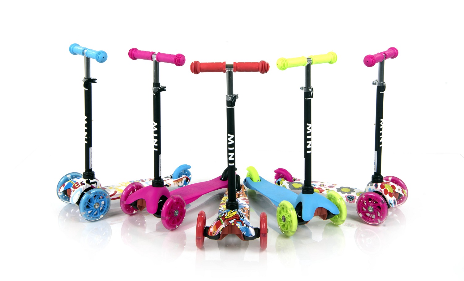 Trotineta pentru copii 3 Ani+, 3 roti cu leduri, Mini, Graffiti image 5
