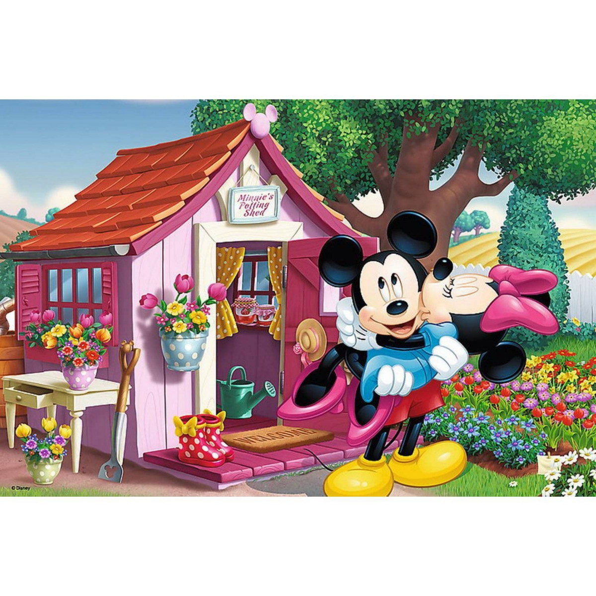 Puzzle Trefl Disney Mickey Mouse, Mickey si Minnie in gradina 60 piese image 2