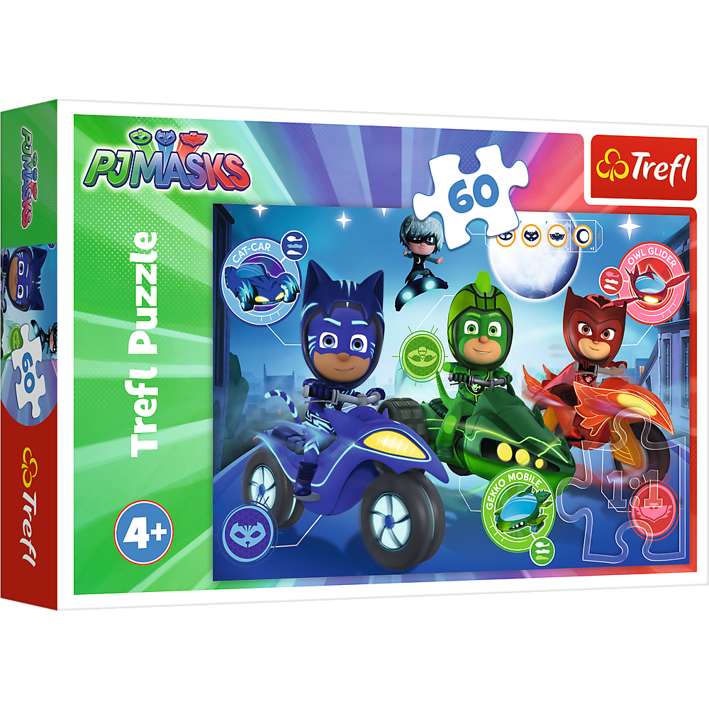 Puzzle Trefl Eroi in Pijama, Cursa nocturna 60 piese