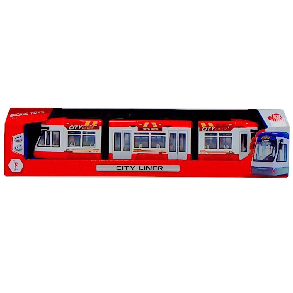 Tramvai Dickie Toys City Liner rosu image 1