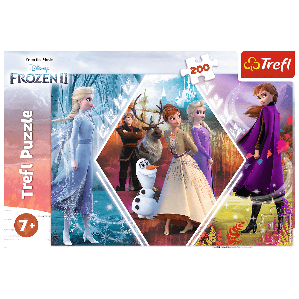 Puzzle Trefl Disney Frozen 2, Surorile in tinutul inghetat 200 piese image 2