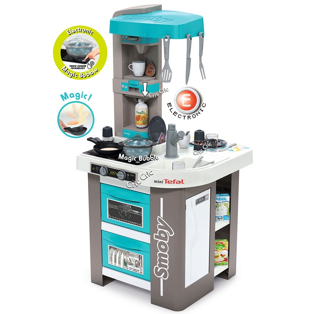 Bucatarie Smoby Mini Tefal Studio Bubble gri albastru