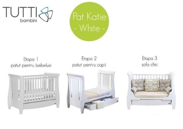 Tutti Bambini - Set mobilier Katie Alb format din 2 piese: patut si comoda image 3