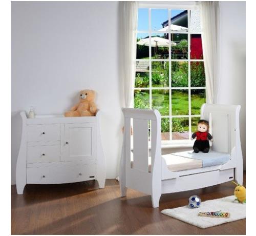 Tutti Bambini - Set mobilier Katie Alb format din 3 piese: patut, comoda si dulap image 2