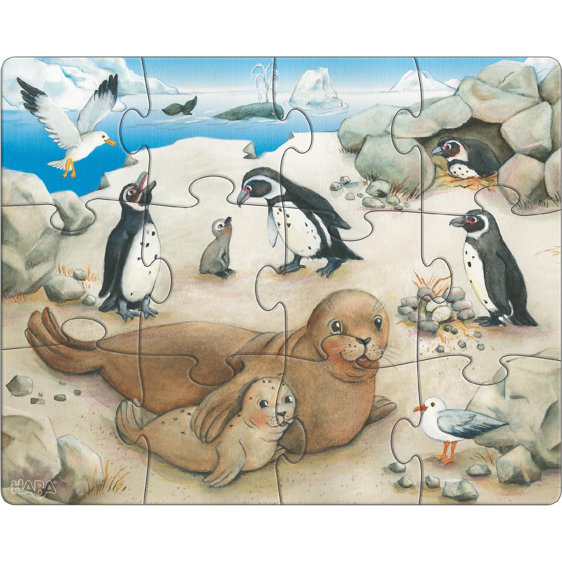 Set 3 puzzleuri, Haba, Familii de animale, 3ani+ image 3