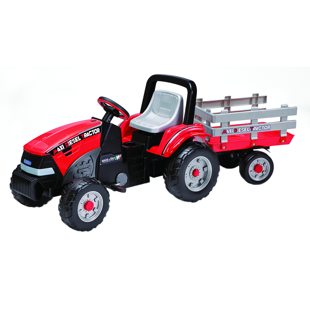 Maxi Diesel Tractor, Peg Perego, w/trailer image 1