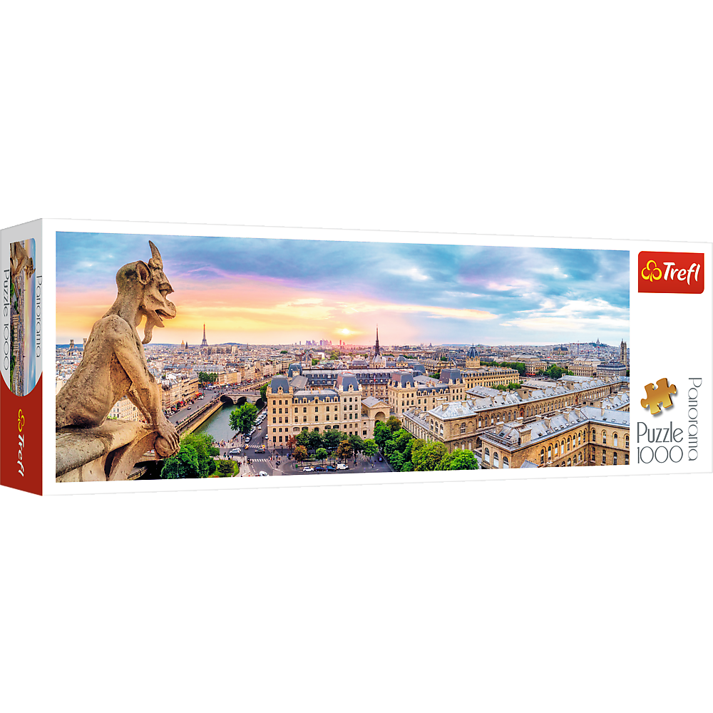 Puzzle Trefl Panorama, Vedere de la Catedrala Notre-Dame 1000 piese