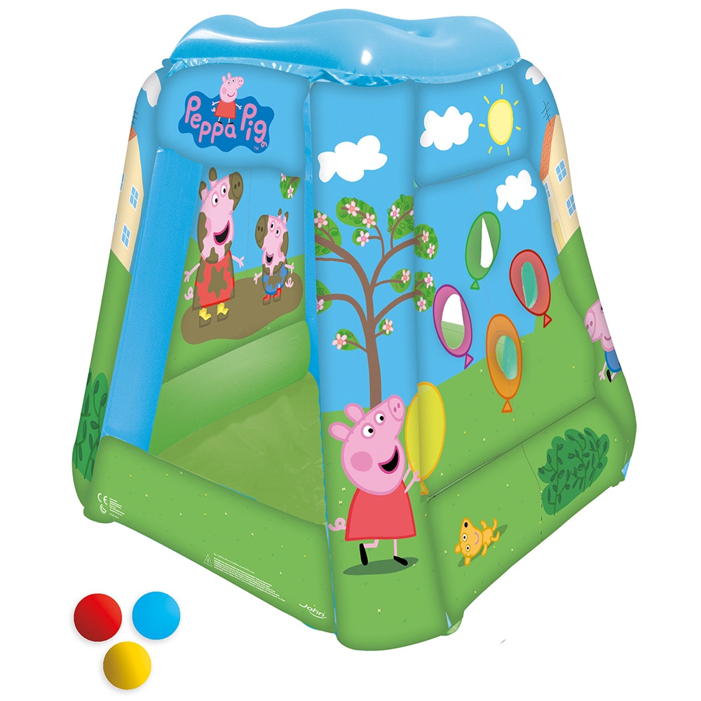 Cort de joaca gonflabil John Peppa Pig 85x85x81 cm cu 20 bile