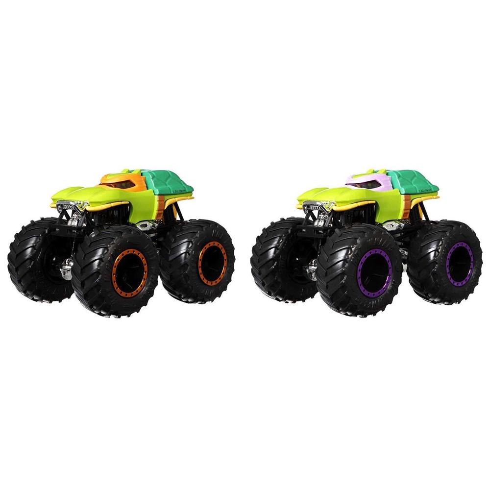 Set Hot Wheels by Mattel Monster Trucks Michelangelo vs Donatello