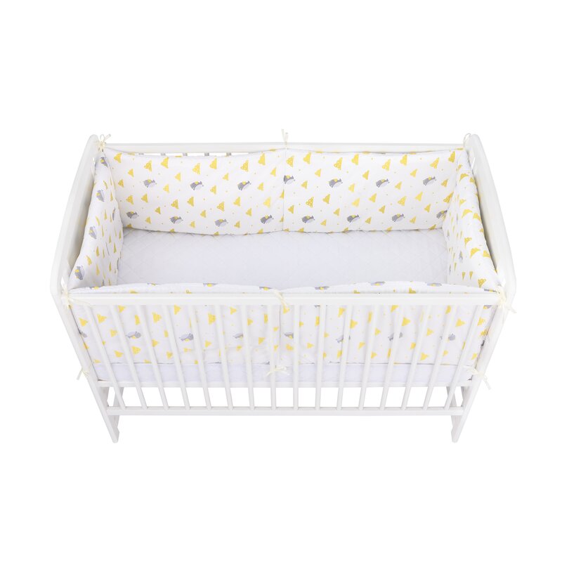 BabyNeeds - Set aparatori pat, 120x60 cm, Vrabiute, Gri-Galben image 2