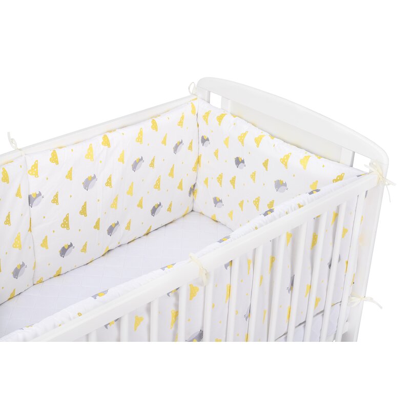 BabyNeeds - Set aparatori pat, 120x60 cm, Vrabiute, Gri-Galben image 3