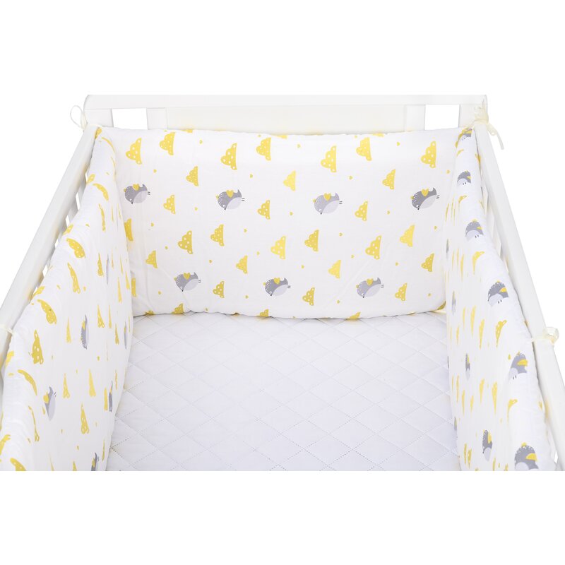 BabyNeeds - Set aparatori pat, 120x60 cm, Vrabiute, Gri-Galben image 4