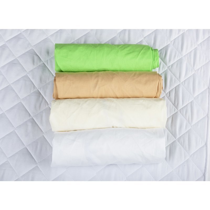 BabyNeeds - Set 4 cearceafuri cu elastic 140x70 cm, Cappuccino+Crem+Alb+Verde image 1