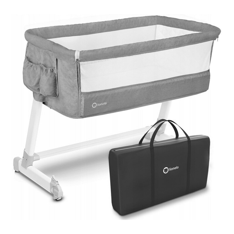 Lionelo - Patut co-sleeper Theo 2 in 1, 90x50 cm, Gri