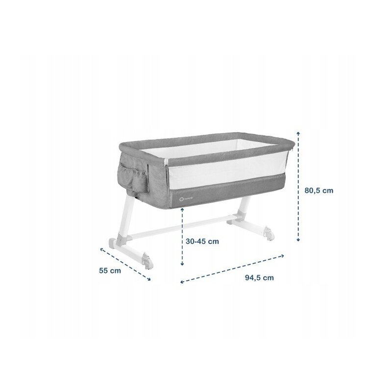 Lionelo - Patut co-sleeper Theo 2 in 1, 90x50 cm, Gri image 2