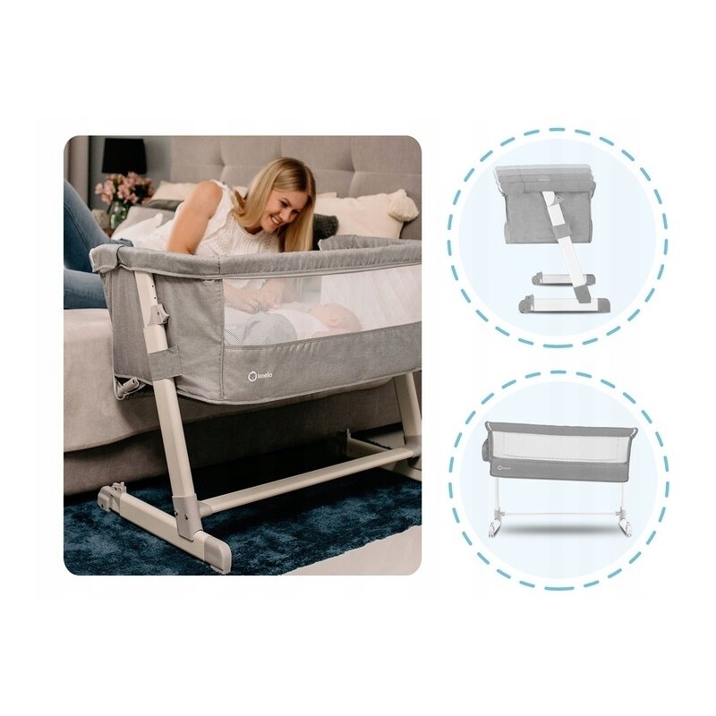 Lionelo - Patut co-sleeper Theo 2 in 1, 90x50 cm, Gri image 27