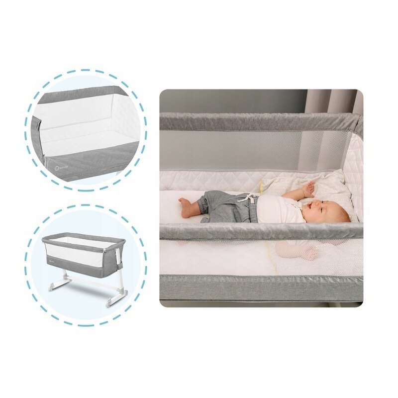 Lionelo - Patut co-sleeper Theo 2 in 1, 90x50 cm, Gri image 28