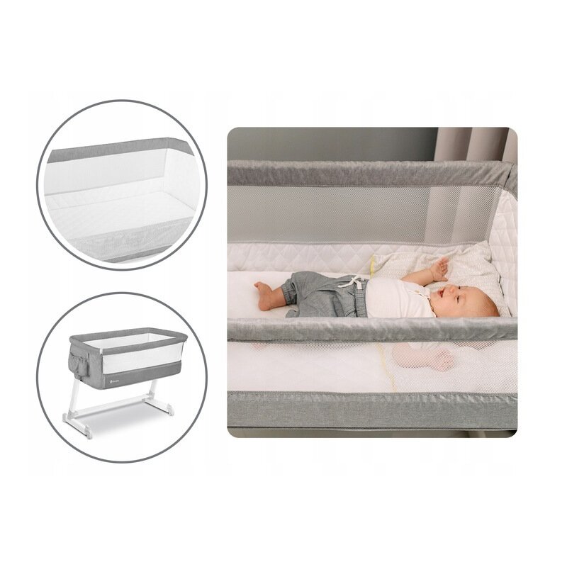 Lionelo - Patut co-sleeper Theo 2 in 1, 90x50 cm, Gri image 30