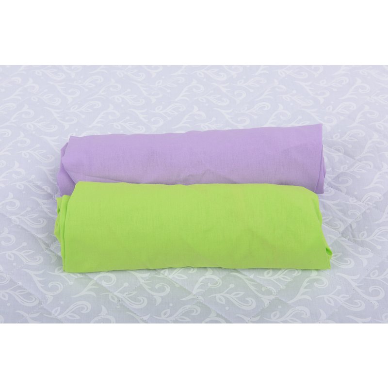 BabyNeeds - Set 2 cearceafuri cu elastic 140x70 cm, Lila+Verde image 1