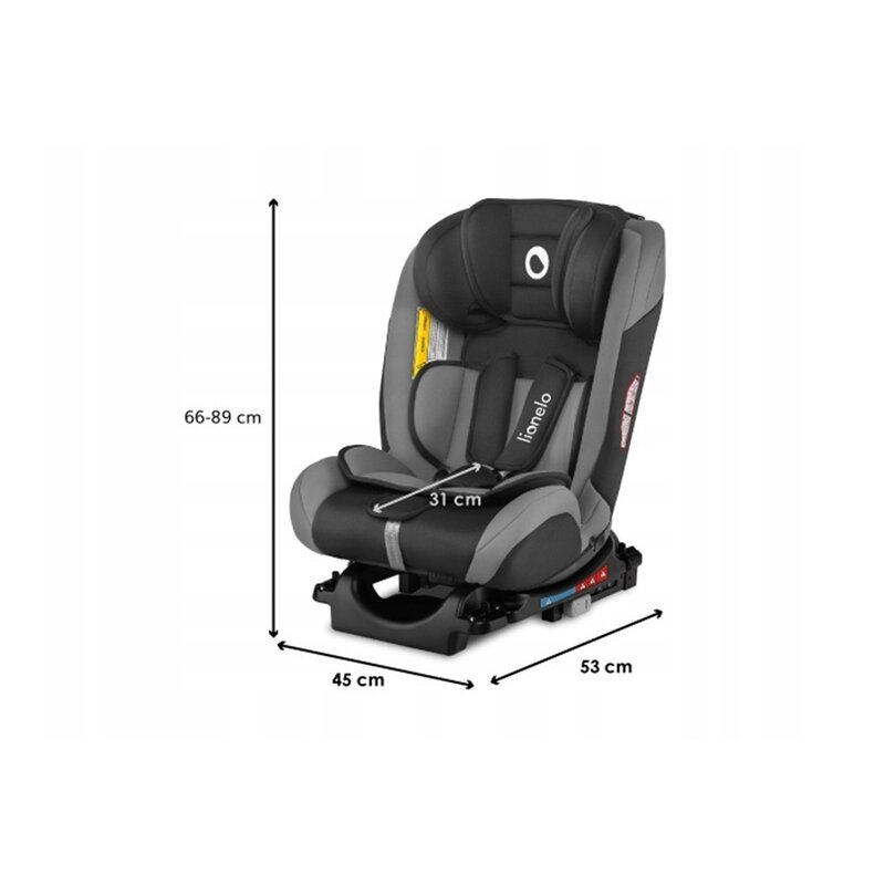 Lionelo - Scaun auto Sander Spatar reglabil, Pozitie de somn, 0-36 Kg, cu Isofix, Gri image 2