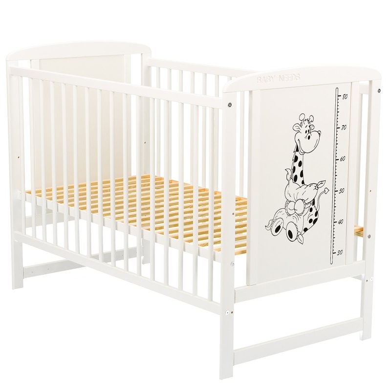 BabyNeeds - Patut din lemn Timmi Girafa 120x60 cm, Alb image 2