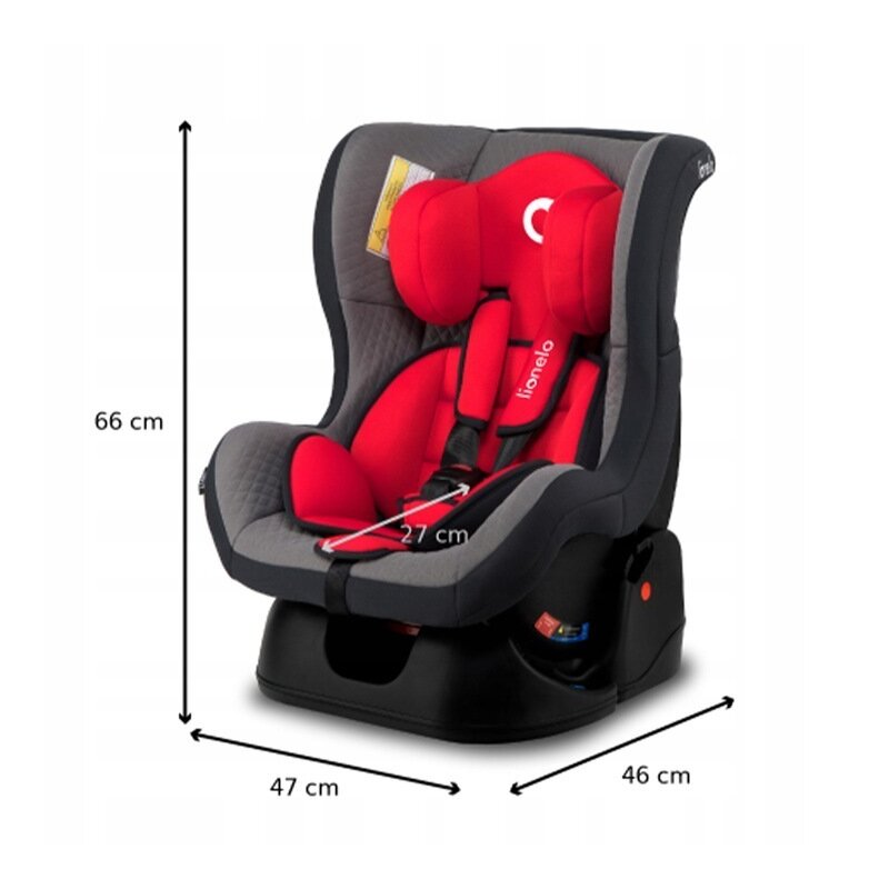 Lionelo - Scaun auto Liam Carmin Spatar reglabil, Pozitie de somn, 0-18 Kg, Rosu image 2