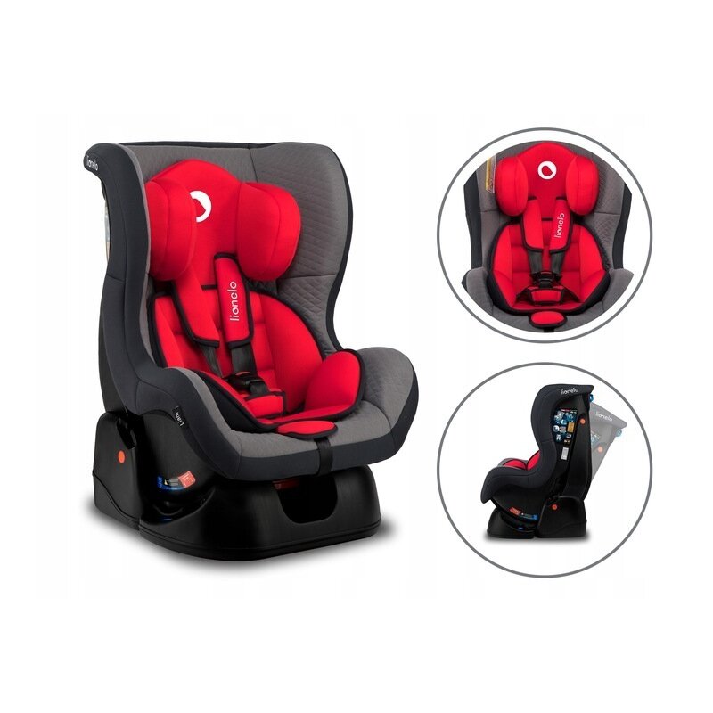 Lionelo - Scaun auto Liam Carmin Spatar reglabil, Pozitie de somn, 0-18 Kg, Rosu image 12