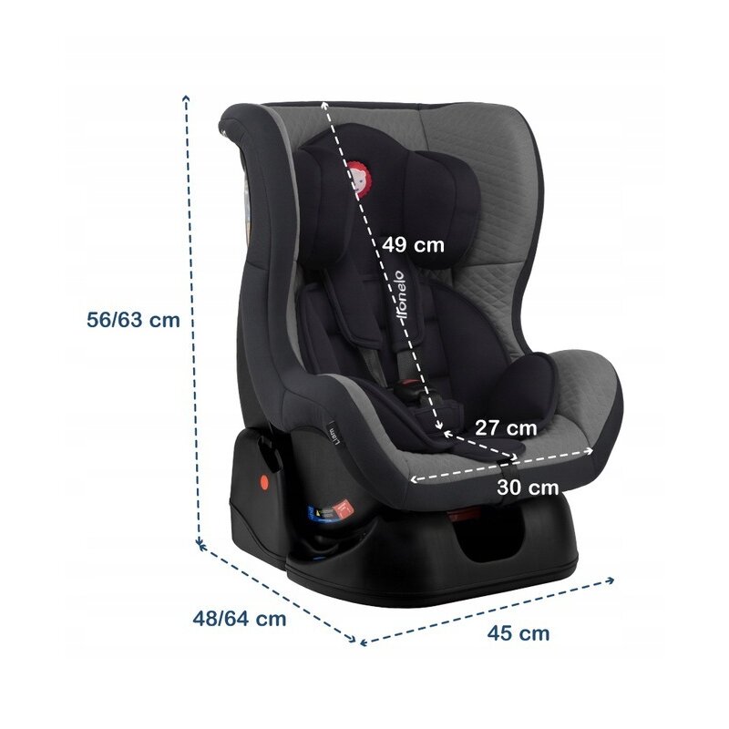 Lionelo - Scaun auto Liam Cozy Spatar reglabil, Pozitie de somn, 0-18 Kg, Gri image 2