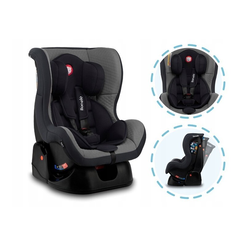 Lionelo - Scaun auto Liam Cozy Spatar reglabil, Pozitie de somn, 0-18 Kg, Gri image 9