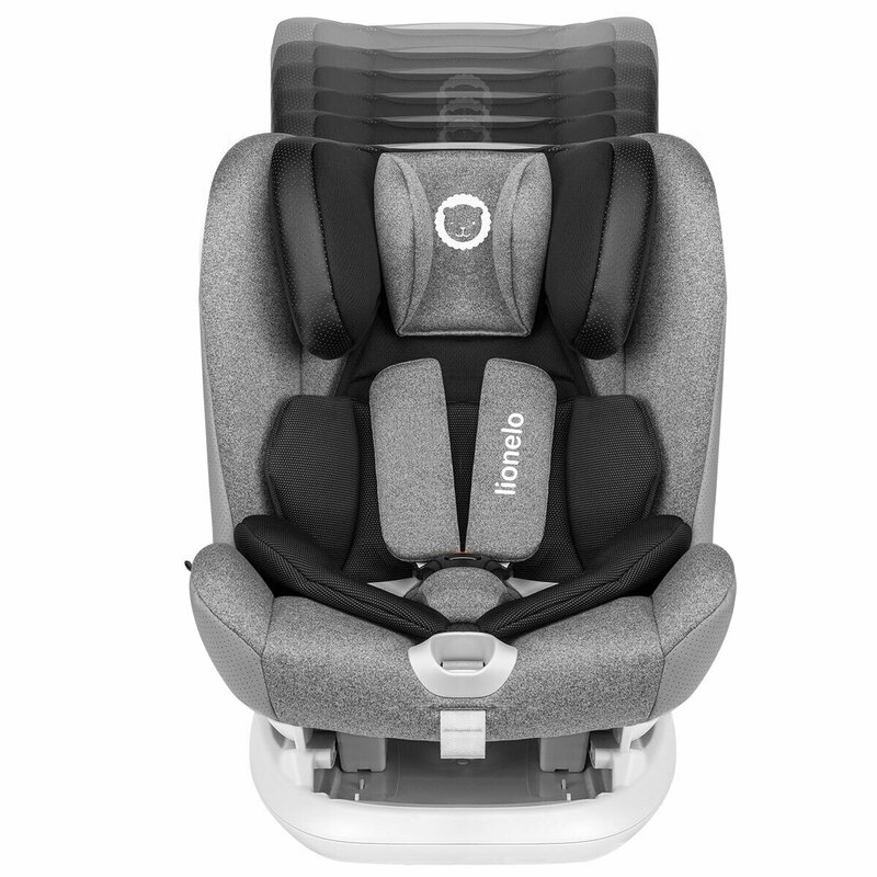 Lionelo - Scaun auto Oliver Stone Spatar reglabil, Protectie laterala, Top Tether, 9-36 Kg, cu Isofix, Gri image 4