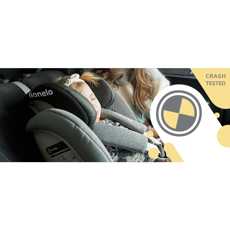 Lionelo - Scaun auto Oliver Stone Spatar reglabil, Protectie laterala, Top Tether, 9-36 Kg, cu Isofix, Gri image 17