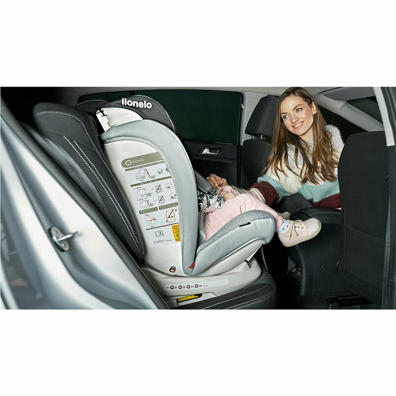 Lionelo - Scaun auto Oliver Stone Spatar reglabil, Protectie laterala, Top Tether, 9-36 Kg, cu Isofix, Gri image 24