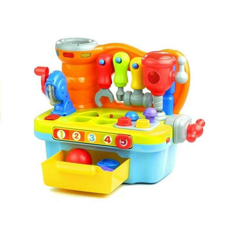 Hola Toys - Jucarie interactiva banc de lucru multifunctional, cu muzica si lumini image 4