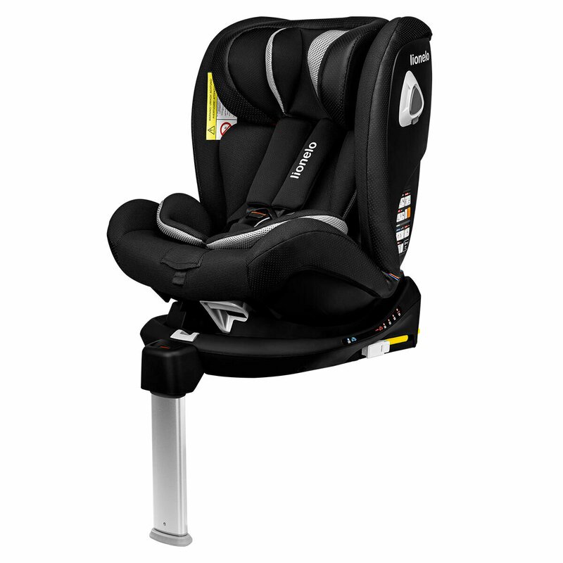 Lionelo - Scaun auto Braam Carbon Pozitie de somn, Protectie laterala, Rotire 360 grade, 0-36 Kg, cu Isofix, Negru image 5