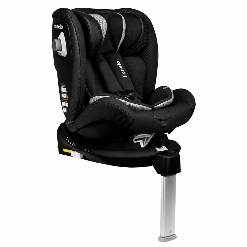 Lionelo - Scaun auto Braam Carbon Pozitie de somn, Protectie laterala, Rotire 360 grade, 0-36 Kg, cu Isofix, Negru image 11