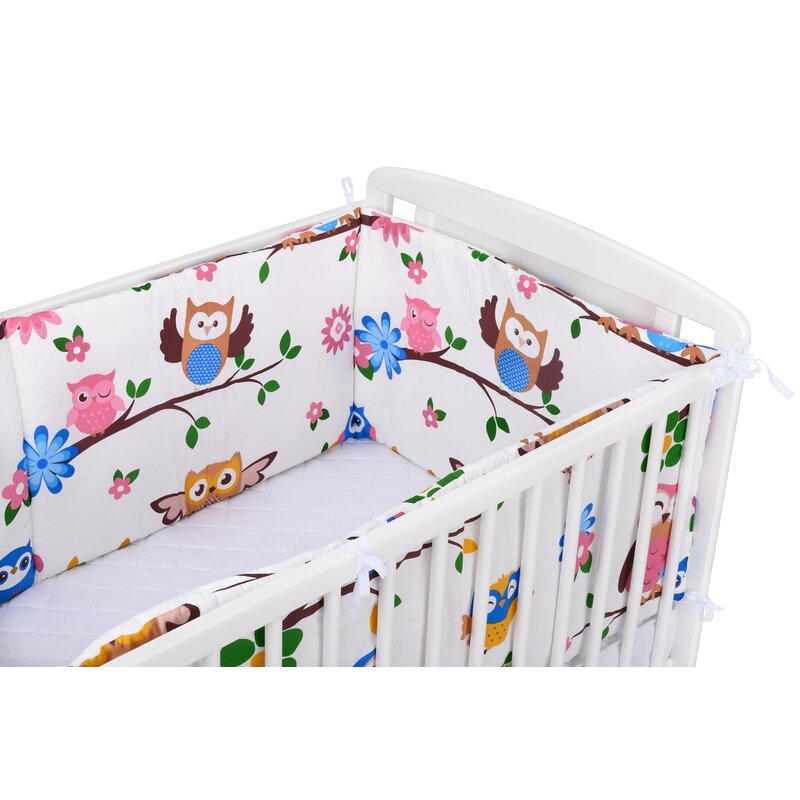 Babyneeds - Set aparatori pat, 120x60 cm, Bufnitele vesele, Alb image 3