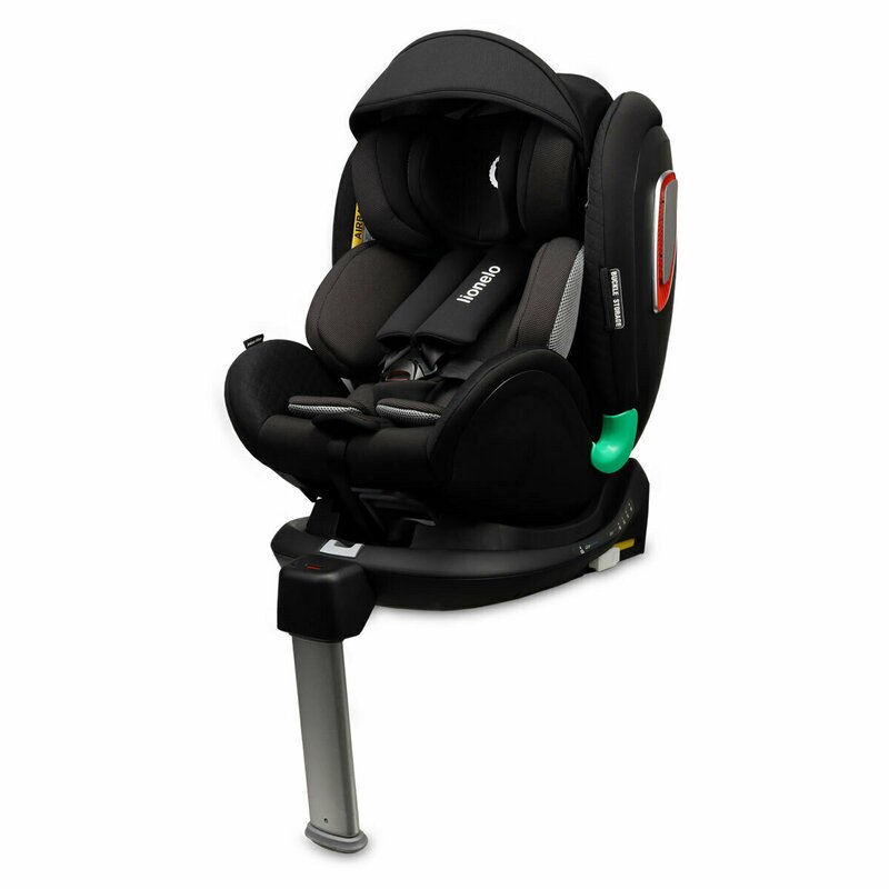 Lionelo - Scaun auto i-Size Antoon RWF Carbon Pozitie de somn, Protectie laterala, Rotire 360 grade, 0-18 Kg, cu Isofix, Negru image 1