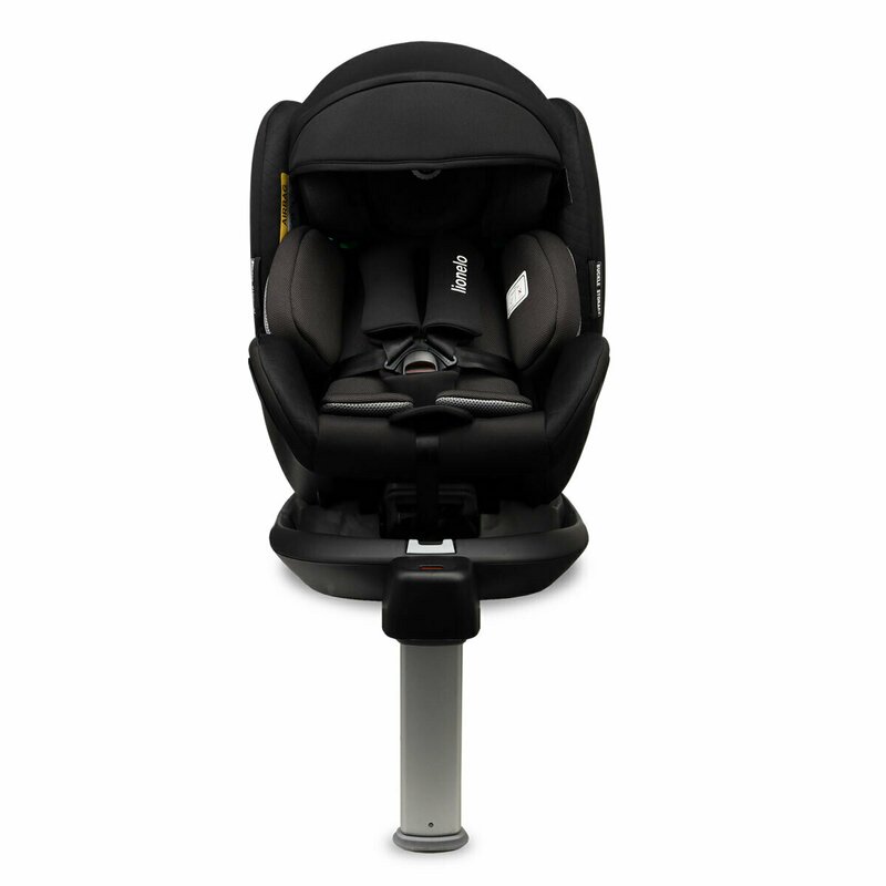 Lionelo - Scaun auto i-Size Antoon RWF Carbon Pozitie de somn, Protectie laterala, Rotire 360 grade, 0-18 Kg, cu Isofix, Negru image 15