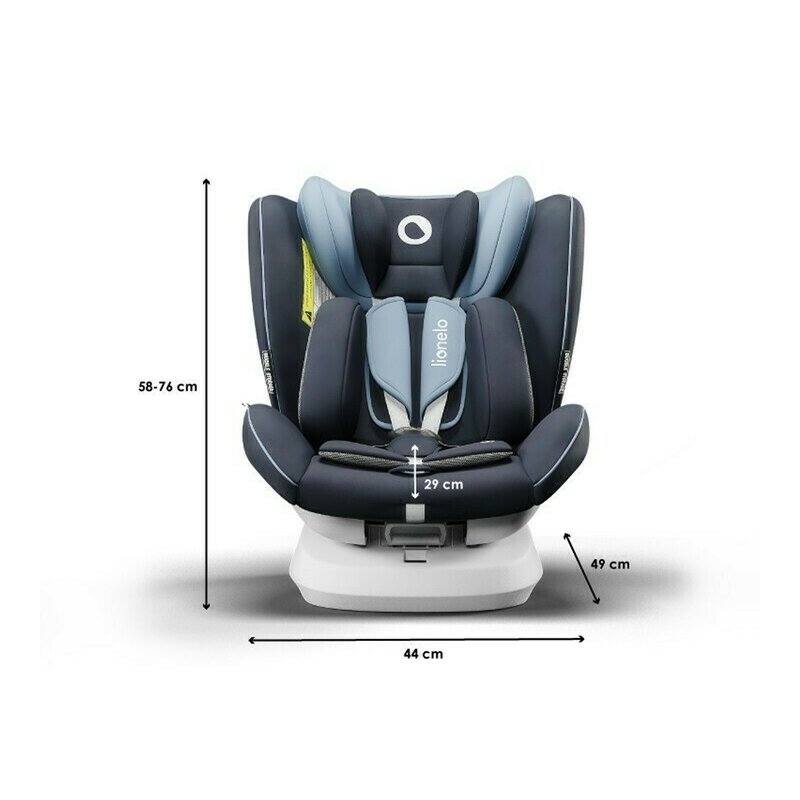 Lionelo - Scaun auto Bastiaan One Pozitie de somn, Protectie laterala, Rotire 360 grade, Top Tether, 0-36 Kg, cu Isofix, Albastru image 2