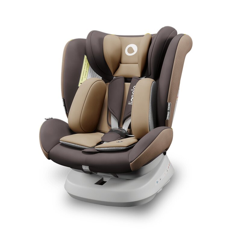 Lionelo - Scaun auto Bastiaan One Pozitie de somn, Protectie laterala, Rotire 360 grade, Top Tether, 0-36 Kg, cu Isofix, Bej/Maro image 6