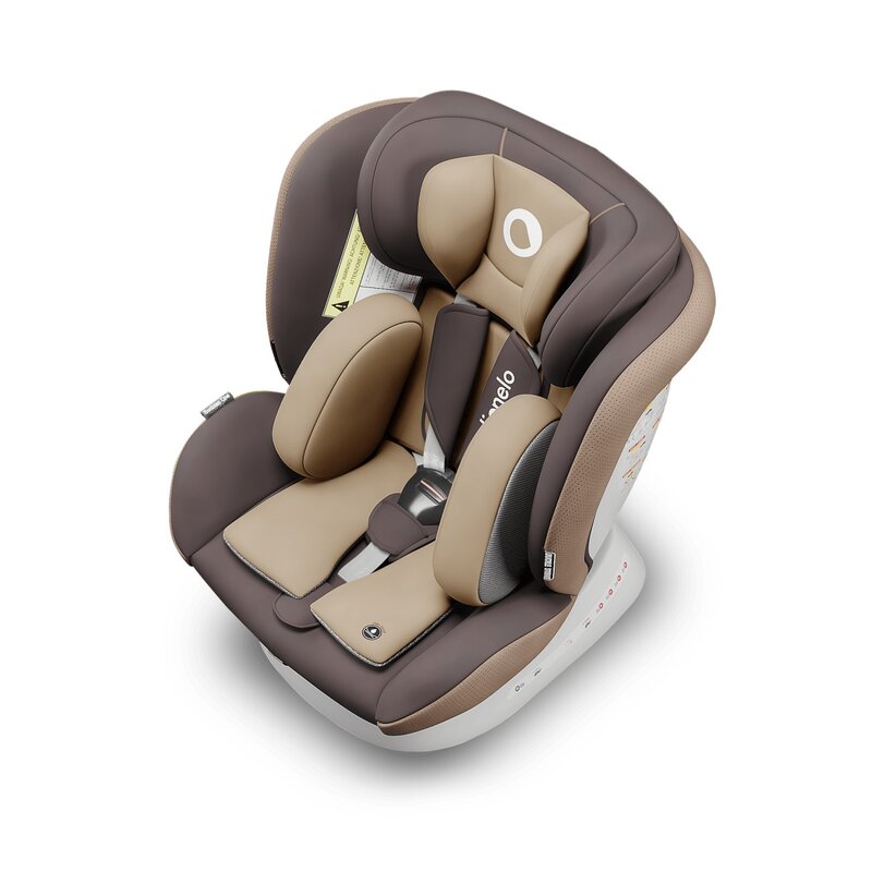 Lionelo - Scaun auto Bastiaan One Pozitie de somn, Protectie laterala, Rotire 360 grade, Top Tether, 0-36 Kg, cu Isofix, Bej/Maro image 7